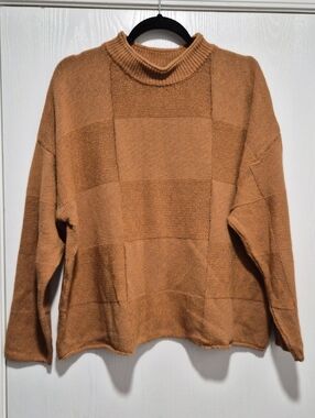 Free People Beach Knit Rustic Orange Sweatshirt Size Medium
